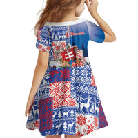 Slovakia Christmas Family Matching Off Shoulder Short Dress and Hawaiian Shirt Vesale Vianoce Xmas Pattern - Wonder Print Shop