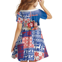 Slovakia Christmas Family Matching Off Shoulder Short Dress and Hawaiian Shirt Vesale Vianoce Xmas Pattern - Wonder Print Shop