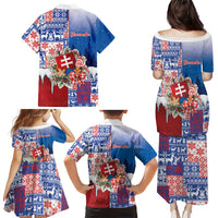 Slovakia Christmas Family Matching Puletasi and Hawaiian Shirt Vesale Vianoce Xmas Pattern - Wonder Print Shop