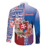 Slovakia Christmas Family Matching Short Sleeve Bodycon Dress and Hawaiian Shirt Vesale Vianoce Xmas Pattern - Wonder Print Shop