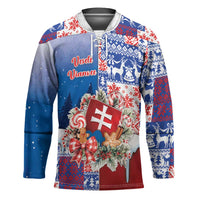 Slovakia Christmas Hockey Jersey Vesale Vianoce Xmas Pattern - Wonder Print Shop