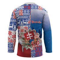 Slovakia Christmas Hockey Jersey Vesale Vianoce Xmas Pattern - Wonder Print Shop