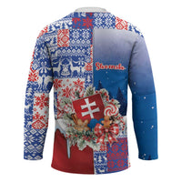 Slovakia Christmas Hockey Jersey Vesale Vianoce Xmas Pattern - Wonder Print Shop