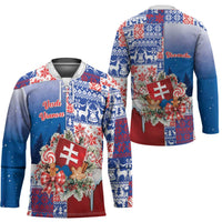 Slovakia Christmas Hockey Jersey Vesale Vianoce Xmas Pattern - Wonder Print Shop