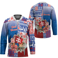 Slovakia Christmas Hockey Jersey Vesale Vianoce Xmas Pattern - Wonder Print Shop
