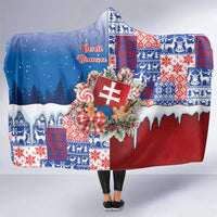 Slovakia Christmas Hooded Blanket Vesale Vianoce Xmas Pattern - Wonder Print Shop