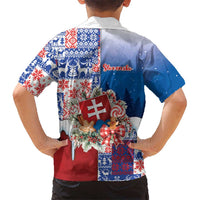 Slovakia Christmas Kid Hawaiian Shirt Vesale Vianoce Xmas Pattern - Wonder Print Shop