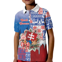 Slovakia Christmas Kid Polo Shirt Vesale Vianoce Xmas Pattern - Wonder Print Shop