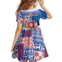 Slovakia Christmas Kid Short Sleeve Dress Vesale Vianoce Xmas Pattern - Wonder Print Shop