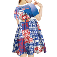 Slovakia Christmas Kid Short Sleeve Dress Vesale Vianoce Xmas Pattern - Wonder Print Shop