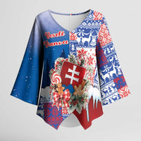 Slovakia Christmas Kimono Sleeve Blouse Vesale Vianoce Xmas Pattern - Wonder Print Shop