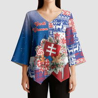 Slovakia Christmas Kimono Sleeve Blouse Vesale Vianoce Xmas Pattern - Wonder Print Shop