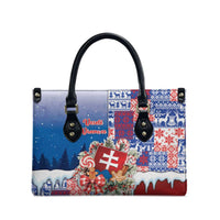Slovakia Christmas Leather Bag Vesale Vianoce Xmas Pattern - Wonder Print Shop