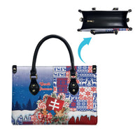 Slovakia Christmas Leather Bag Vesale Vianoce Xmas Pattern - Wonder Print Shop