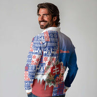 Slovakia Christmas Long Sleeve Polo Shirt Vesale Vianoce Xmas Pattern - Wonder Print Shop