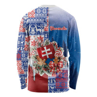 Slovakia Christmas Long Sleeve Shirt Vesale Vianoce Xmas Pattern - Wonder Print Shop