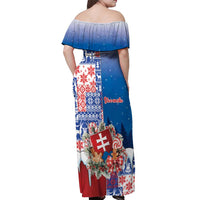 Slovakia Christmas Off Shoulder Maxi Dress Vesale Vianoce Xmas Pattern - Wonder Print Shop