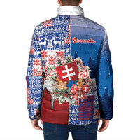 Slovakia Christmas Padded Jacket Vesale Vianoce Xmas Pattern - Wonder Print Shop