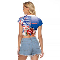Slovakia Christmas Raglan Cropped T Shirt Vesale Vianoce Xmas Pattern - Wonder Print Shop