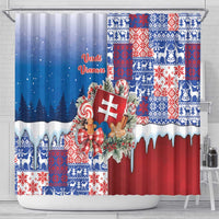 Slovakia Christmas Shower Curtain Vesale Vianoce Xmas Pattern - Wonder Print Shop