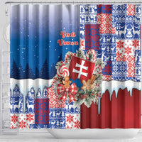 Slovakia Christmas Shower Curtain Vesale Vianoce Xmas Pattern - Wonder Print Shop