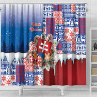 Slovakia Christmas Shower Curtain Vesale Vianoce Xmas Pattern - Wonder Print Shop