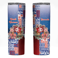 Slovakia Christmas Skinny Tumbler Vesale Vianoce Xmas Pattern - Wonder Print Shop