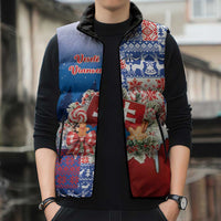 Slovakia Christmas Sleeveless Puffer Jacket Vesale Vianoce Xmas Pattern - Wonder Print Shop