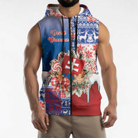 Slovakia Christmas Sleeveless Zip Hoodie Vesale Vianoce Xmas Pattern - Wonder Print Shop