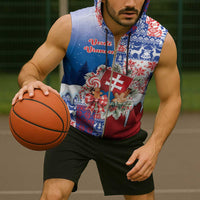 Slovakia Christmas Sleeveless Zip Hoodie Vesale Vianoce Xmas Pattern - Wonder Print Shop