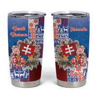 Slovakia Christmas Tumbler Cup Vesale Vianoce Xmas Pattern - Wonder Print Shop