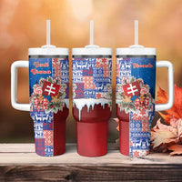 Slovakia Christmas Tumbler With Handle Vesale Vianoce Xmas Pattern - Wonder Print Shop