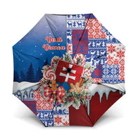 Slovakia Christmas Umbrella Vesale Vianoce Xmas Pattern - Wonder Print Shop