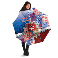 Slovakia Christmas Umbrella Vesale Vianoce Xmas Pattern - Wonder Print Shop