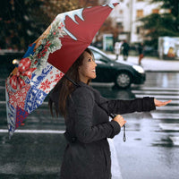 Slovakia Christmas Umbrella Vesale Vianoce Xmas Pattern - Wonder Print Shop