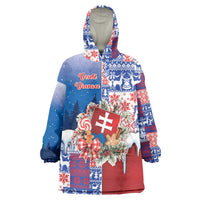 Slovakia Christmas Wearable Blanket Hoodie Vesale Vianoce Xmas Pattern - Wonder Print Shop