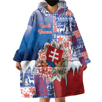 Slovakia Christmas Wearable Blanket Hoodie Vesale Vianoce Xmas Pattern - Wonder Print Shop