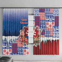 Slovakia Christmas Window Curtain Vesale Vianoce Xmas Pattern - Wonder Print Shop