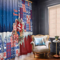 Slovakia Christmas Window Curtain Vesale Vianoce Xmas Pattern - Wonder Print Shop