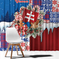 Slovakia Christmas Window Curtain Vesale Vianoce Xmas Pattern - Wonder Print Shop