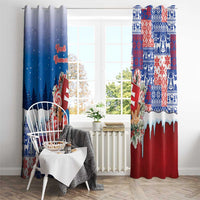 Slovakia Christmas Window Curtain Vesale Vianoce Xmas Pattern - Wonder Print Shop