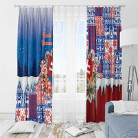 Slovakia Christmas Window Curtain Vesale Vianoce Xmas Pattern - Wonder Print Shop