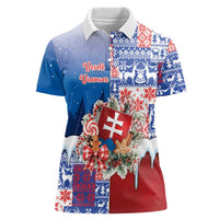 Slovakia Christmas Women Polo Shirt Vesale Vianoce Xmas Pattern - Wonder Print Shop