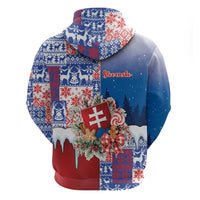Slovakia Christmas Zip Hoodie Vesale Vianoce Xmas Pattern - Wonder Print Shop