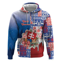 Slovakia Christmas Zip Hoodie Vesale Vianoce Xmas Pattern - Wonder Print Shop