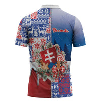 Slovakia Christmas Zipper Polo Shirt Vesale Vianoce Xmas Pattern - Wonder Print Shop