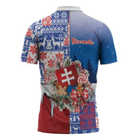 Slovakia Christmas Zipper Polo Shirt Vesale Vianoce Xmas Pattern - Wonder Print Shop