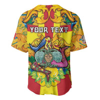 Personalized Italy Sicily Baseball Jersey Gorgoneion Baroque Patterns - Wonder Print Shop