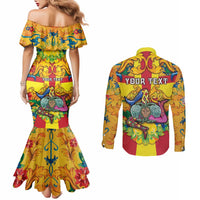 Personalized Italy Sicily Couples Matching Mermaid Dress and Long Sleeve Button Shirt Gorgoneion Baroque Patterns - Wonder Print Shop