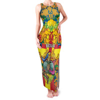 Personalized Italy Sicily Family Matching Tank Maxi Dress and Hawaiian Shirt Gorgoneion Baroque Patterns - Wonder Print Shop